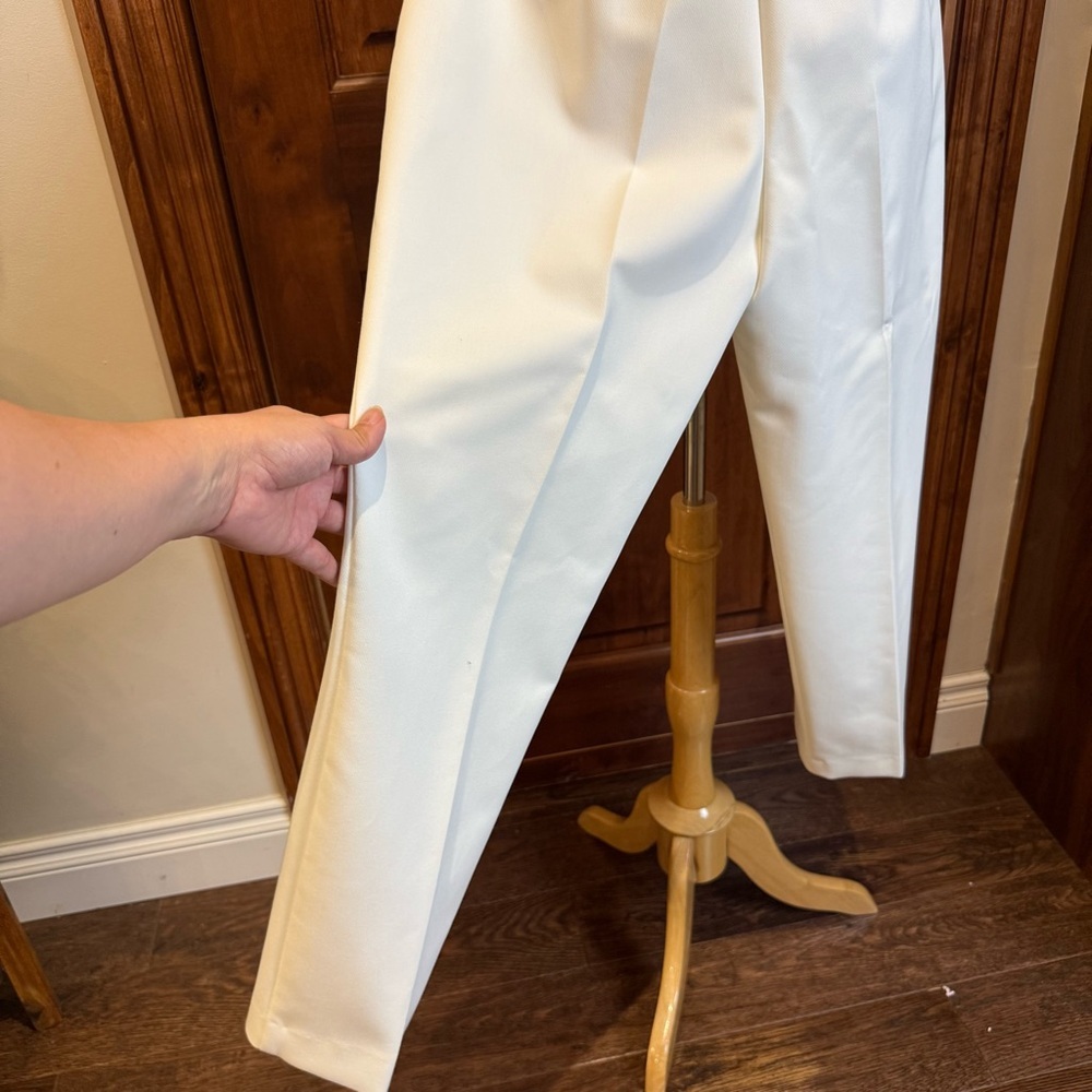 💋Zara White High-Waisted Women's Trousers size M - Picture 12 of 12